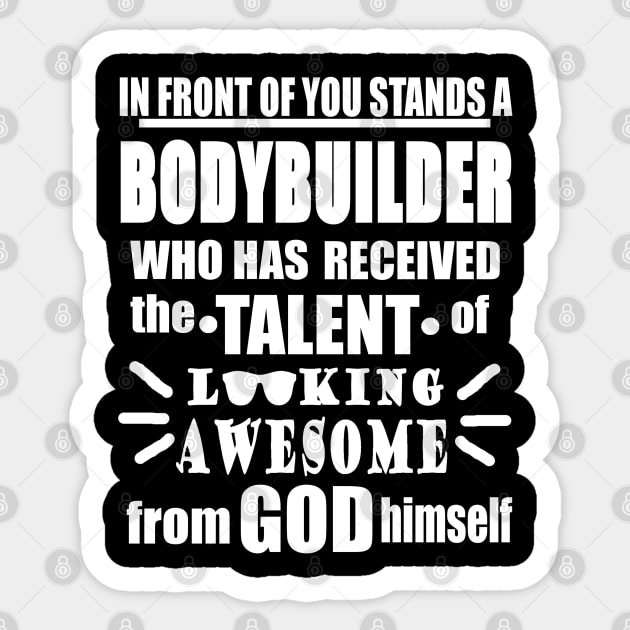 Bodybuilder Gym Muscles Bodybuilding Fitness Sticker by FindYourFavouriteDesign